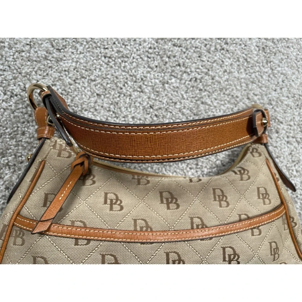 Y2K Dooney & Bourke East West Collins Signature Monogram Hobo Shoulder Bag